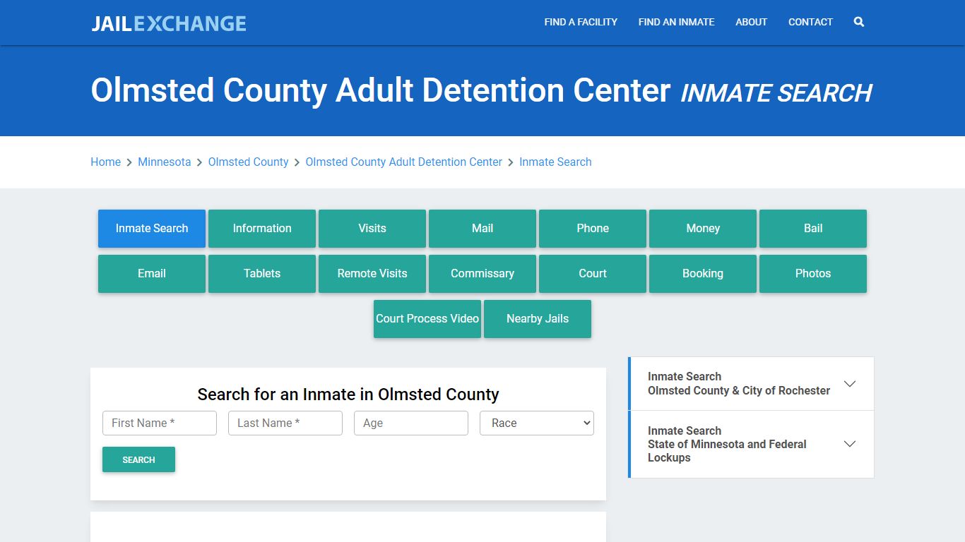 Olmsted County Adult Detention Center Inmate Search - Jail Exchange